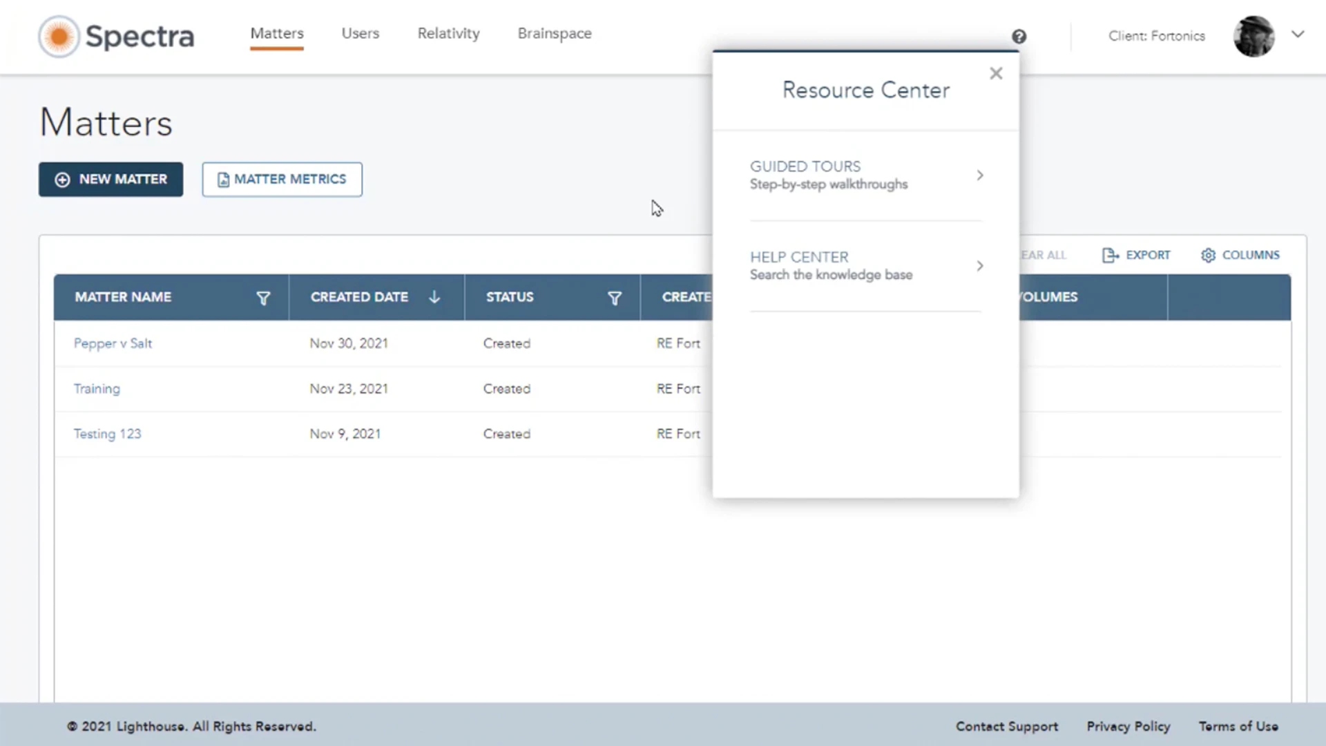 screenshot of Lighthouse Spectra